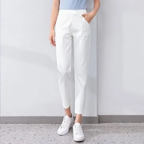 [힙제이] 여름팬츠 린넨 9부 슬랙스 일자 9부바지 여성 면혼방
