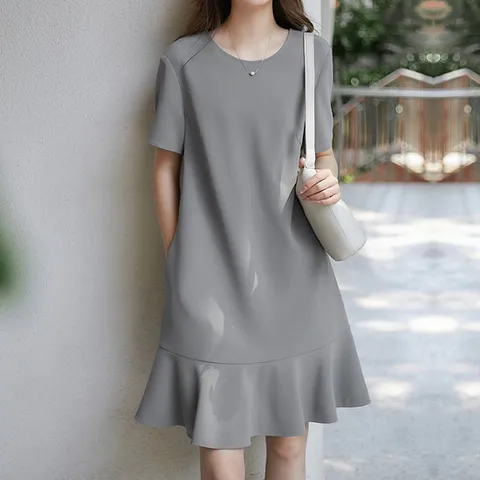 [블랙퀸]마감할인 렌 베이직라인 피쉬테일 원피스 blk001799