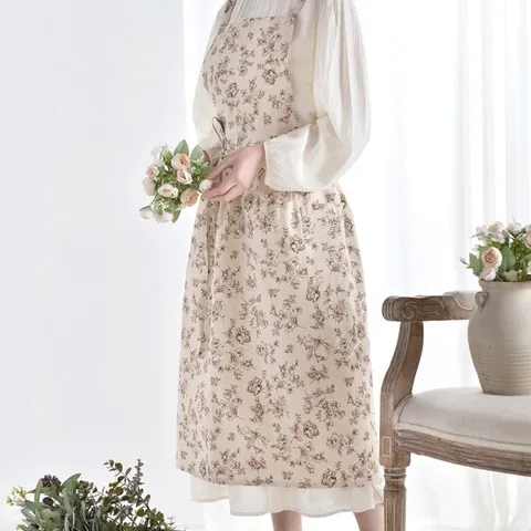 청년리빙 플로리스트 플라워 꽃무늬 프릴 앞치마