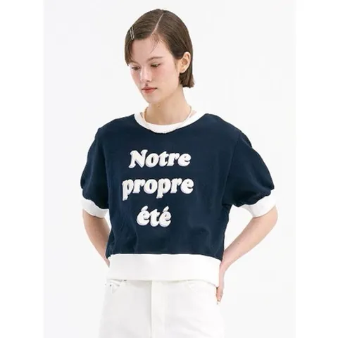 [ 현대백화점 ]올리브데올리브 아트웍 하프 슬리브 맨투맨 티셔츠 OW4ME464