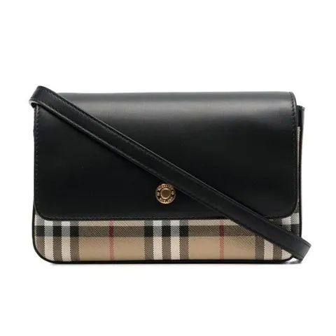 [버버리] 크로스백 미니 빈티지 체크 레더 노트백 8065481
