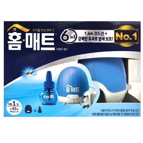 홈매트 리퀴드에스 1.4m 코드형 액체모기향 (훈증기+ 29ml)