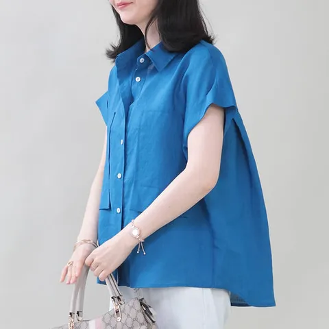 애비뉴투지 엄마옷 써머 린넨 루즈핏 여름 남방 블라우스 B06416