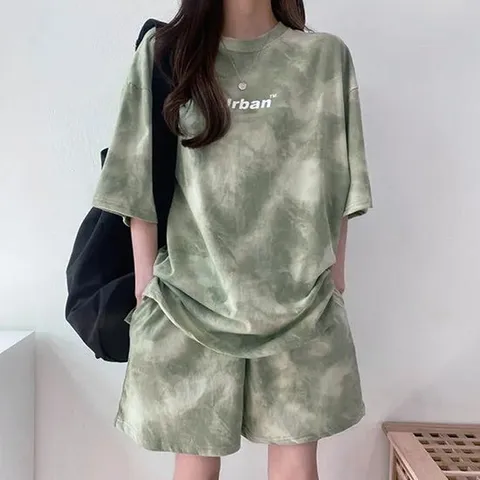 [이쁘다] 라넷 반팔 반바지 set