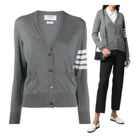 톰브라운 사선완장 스티치 울 가디건 FKC334A Y1014 035