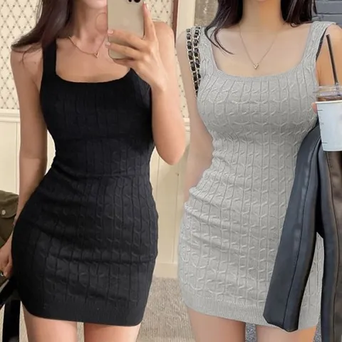 슬림핏 미니원피스 골지 민소매 날씬한 섹시 여름 원피스 셔츠원