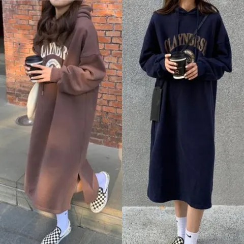 기모 루즈핏 후드 롱 원피스 HH-B100 롱원피스 후드원피스 루즈