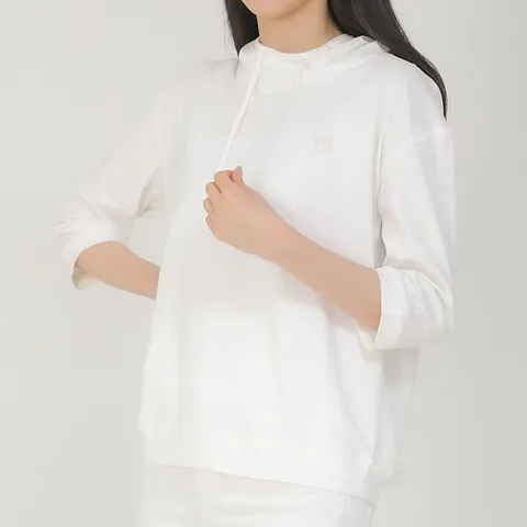 여름 코튼 여성 후드티셔츠 7부 반팔티셔츠 면티셔츠