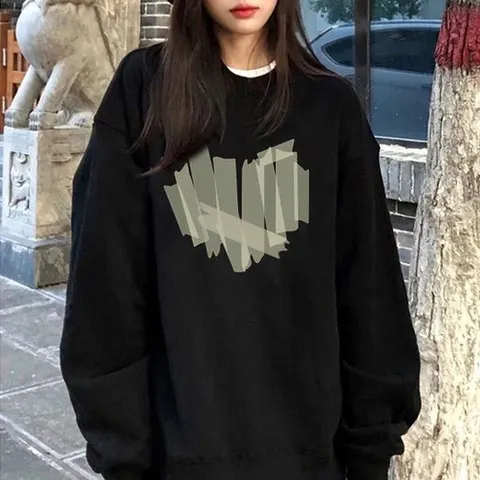 여성 루즈 박스핏 기모 맨투맨티 꾸안꾸 티셔츠