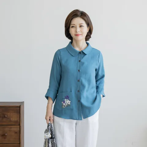 [마담4060] 엄마옷 수텐카라블라우스-ZBL2506029-