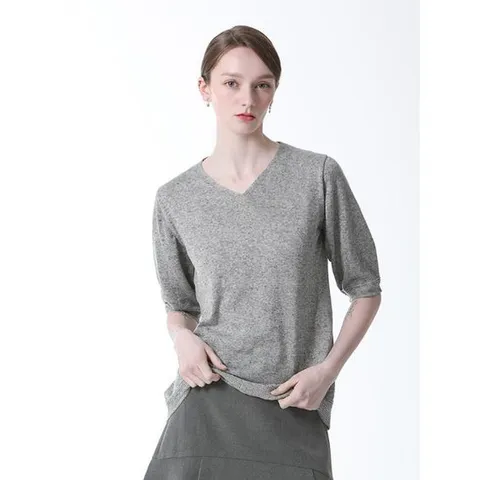 [르오트]린넨블렌디드 워셔블 브이넥 반팔니트 4종세트