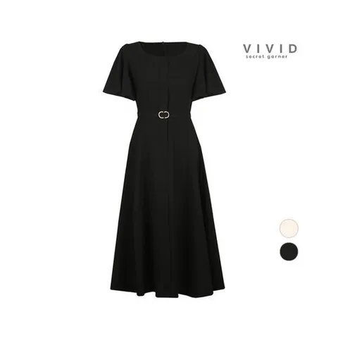 [비비드시크릿가너]여성 플래어소매 여름반팔 정장 원피스