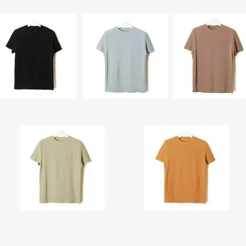 니트 반팔 티셔츠 레귤러핏 데일리 여름 무지 캐주얼