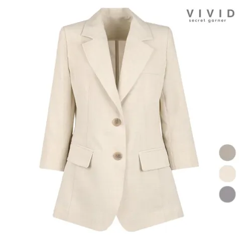 여성 플러스 여름 7부 정장 자켓