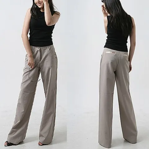 9부 아사면팬츠 세미 긴바지 봄 여름 와이드 하객룩 정장바지