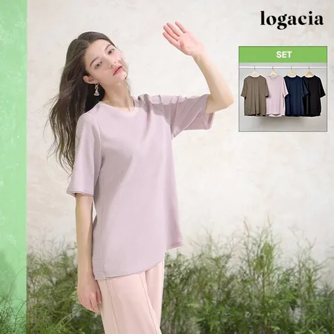 로가시아 쿨 웨이브 플리츠 블라우스 3종