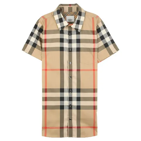 버버리 주니어 체크 스트레치 코튼 셔츠 8040991 A7028