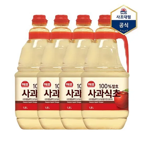 [사조대림]해표 사과식초 1.8L x 4개