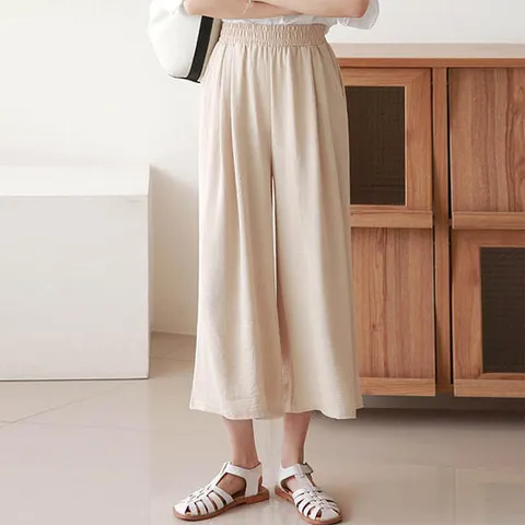 [어썸][특가]C3/쿨찰랑인견 밴딩 와이드 팬츠_262649