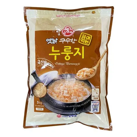 [오뚜기]오뚜기 옛날 구수한 끓여먹는 누룽지 (국산) 3kg 1개
