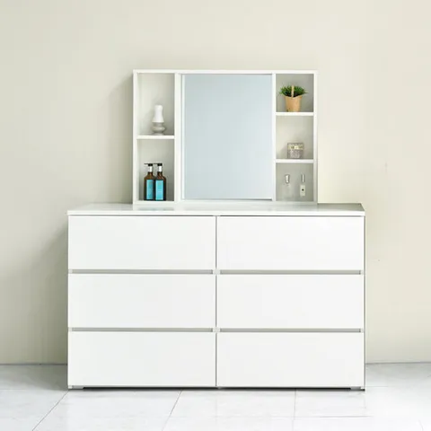 깔끔하게 정리되는 화장대 (빅와이드 3단서랍장+수납거울) BDO23