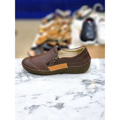 [허시파피]여성 고무창3Cm굽 캐주얼룩 지퍼 단화 AAOOPP475