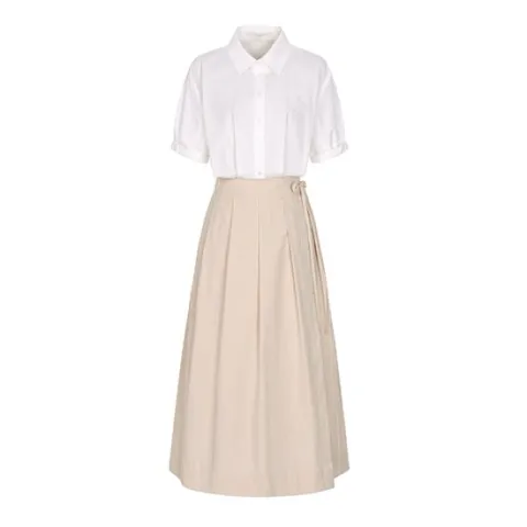 [ 현대백화점 ]올리브데올리브 셔츠형 반오픈 플리츠 원피스 OH4MO596