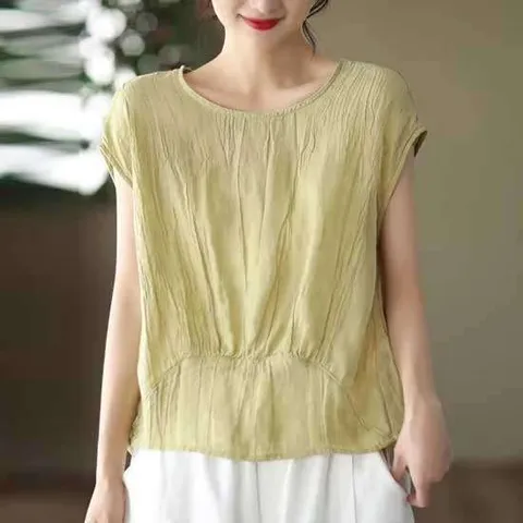 위티덴디[5612 -린넨 탑 반팔 티셔츠