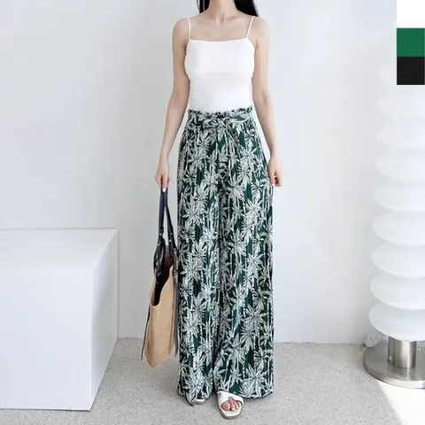 [179st.w]GSS P2441 여자썸머플리츠 프릴 와이드밴딩팬츠