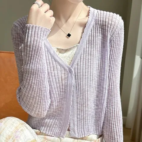 [오아즈] 여리핏 여성 긴팔 살탐방지 파스텔 간절기 여름 가디건 6color