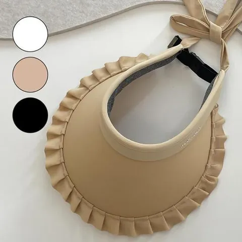 [KN459]프릴리본 썬캡 햇빛차단 여성 골프모자 썬캡모자 여름썬캡