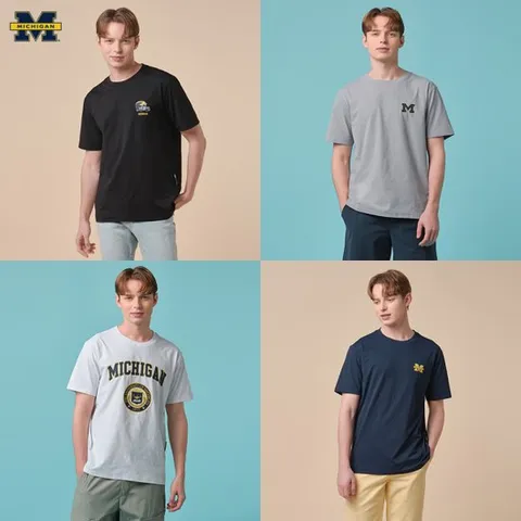 [미시간][미시간] 남성 캐주얼 반팔 티셔츠 4종세트