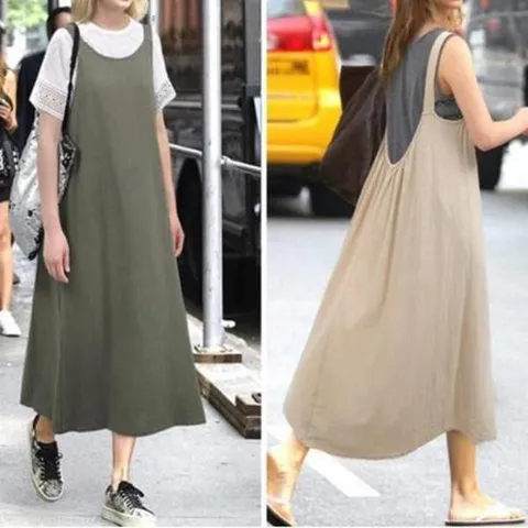 S39101 3컬러 루즈 시원한 면마 점프슈트 멜빵원피스 멜빵원피스