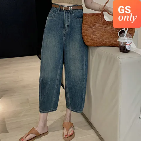 에이시크 (GS ONLY) 사선라인 데님 배기팬츠 C24BPT020