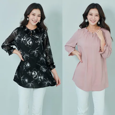 바띠 펄 플리츠 블라우스 엄마옷 빅사이즈 홈쇼핑 여성의류