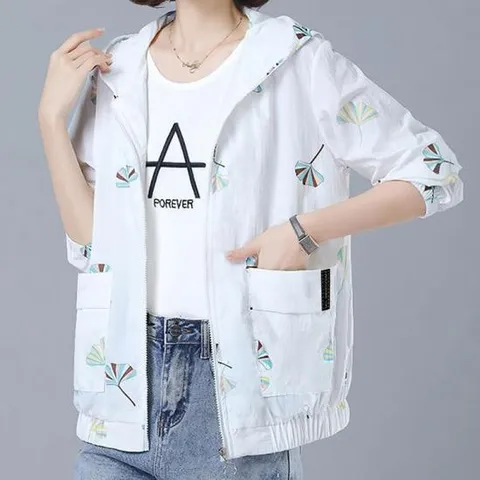 플라워 후드 바람막이 여성 집업 자켓 여성바람막이 여성자켓 봄