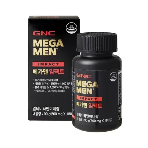 [ 롯데백화점 ][지앤씨][GNC] 메가맨 임팩트 180정(90g) 1개