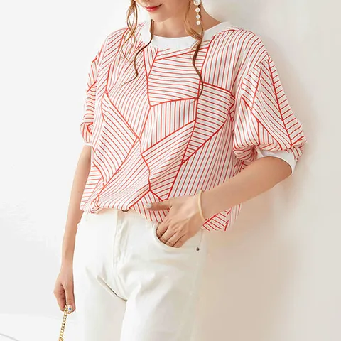 [노마진특가] 하늘하늘 뷰티 라인 반팔 블라우스 하객룩오피스룩