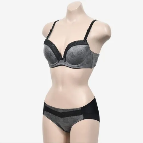 팬티세트 비컵 여성속옷 상하세트 그레이