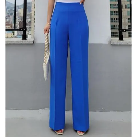 썸머 슬랙스 팬츠 스판 세미 일자 여자 통 바지 룩