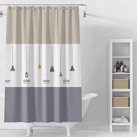 욕실 호텔 샤워커튼 페브릭 방수 커튼 욕조 샤워부스 가림막