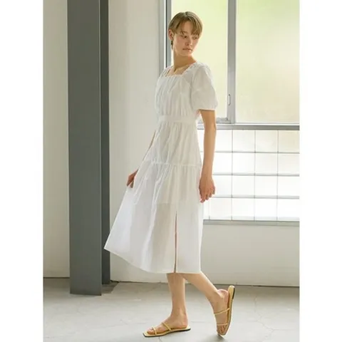 [ 현대백화점 ]올리브데올리브 (OW4MO530) 사각사각 얕은스퀘어넥 바캉스원피스 OLIVE  DES  OLIVE