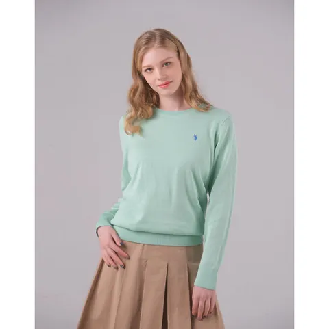 [U.S. POLO ASSN.] 봄 플레인 라운드니트 여성