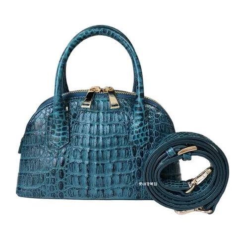 [ 롯데백화점 ][에스콰이아]카이만 악어 핸드백 미니 휴대폰 가방 토트 크로스백 ECBSHB039GR