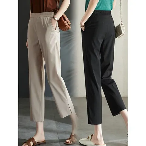 [힙제이] NEW아이스 와이드 일자팬츠 8부 9부 옆트임 통바지 YH163 여성 여름바지