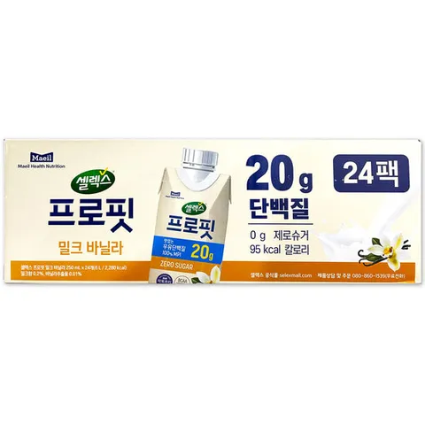 코스트코 셀렉스 프로핏 밀크 바닐라 250ml x 24개 단백질 음료