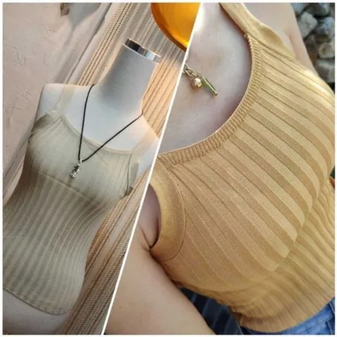 크롭 나시 니트슬리브리스