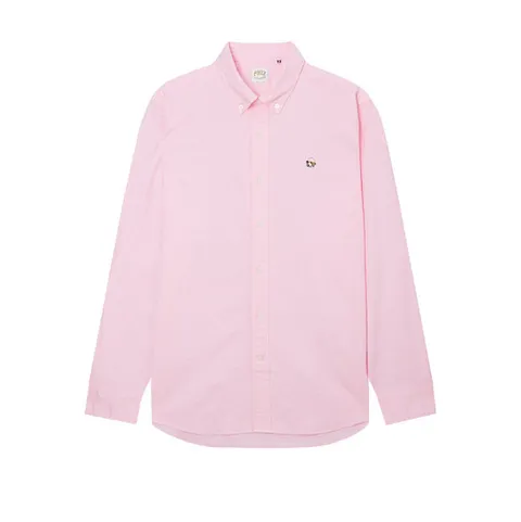 피즈 23FW 헤지스 피즈 핑크 스트레치 코튼 스몰로고 옥스포드 긴팔셔츠 SPSH3F101P1