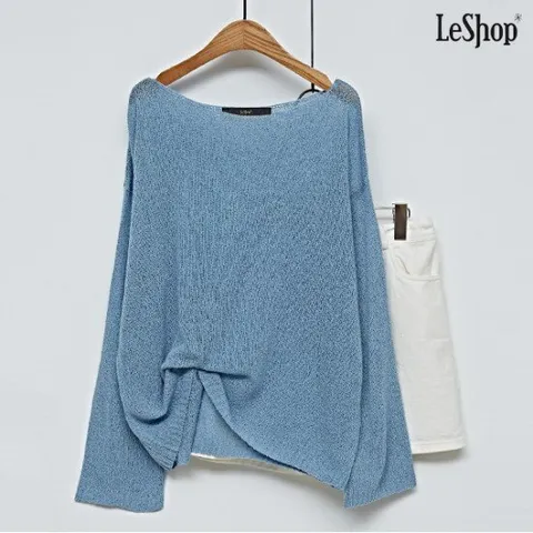 [르샵]보트넥 부클 긴팔 티셔츠 (DO1LW011A)