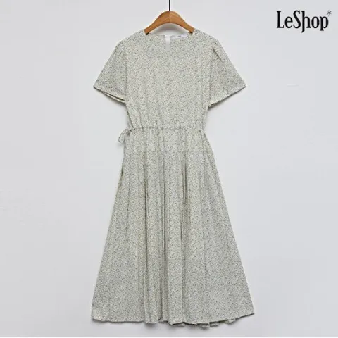 [르샵]플라워 롱 반팔 원피스 (DO2OW023A)